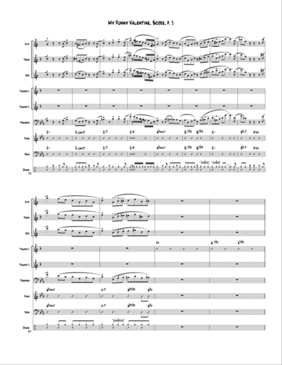 My Funny Valentine A Cappella scores gallery preview page 5