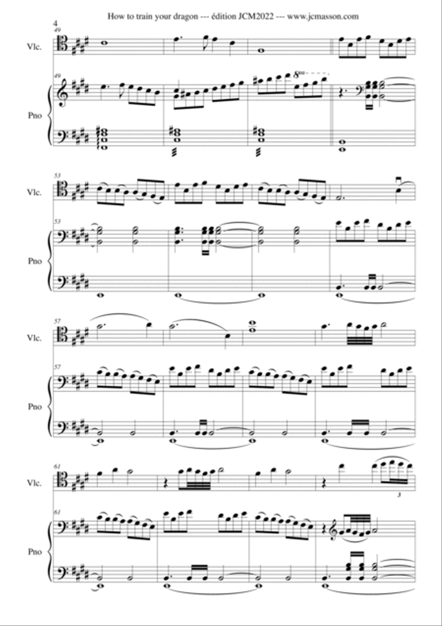 How To Train Your Dragon Cello Solo scores gallery preview page 4