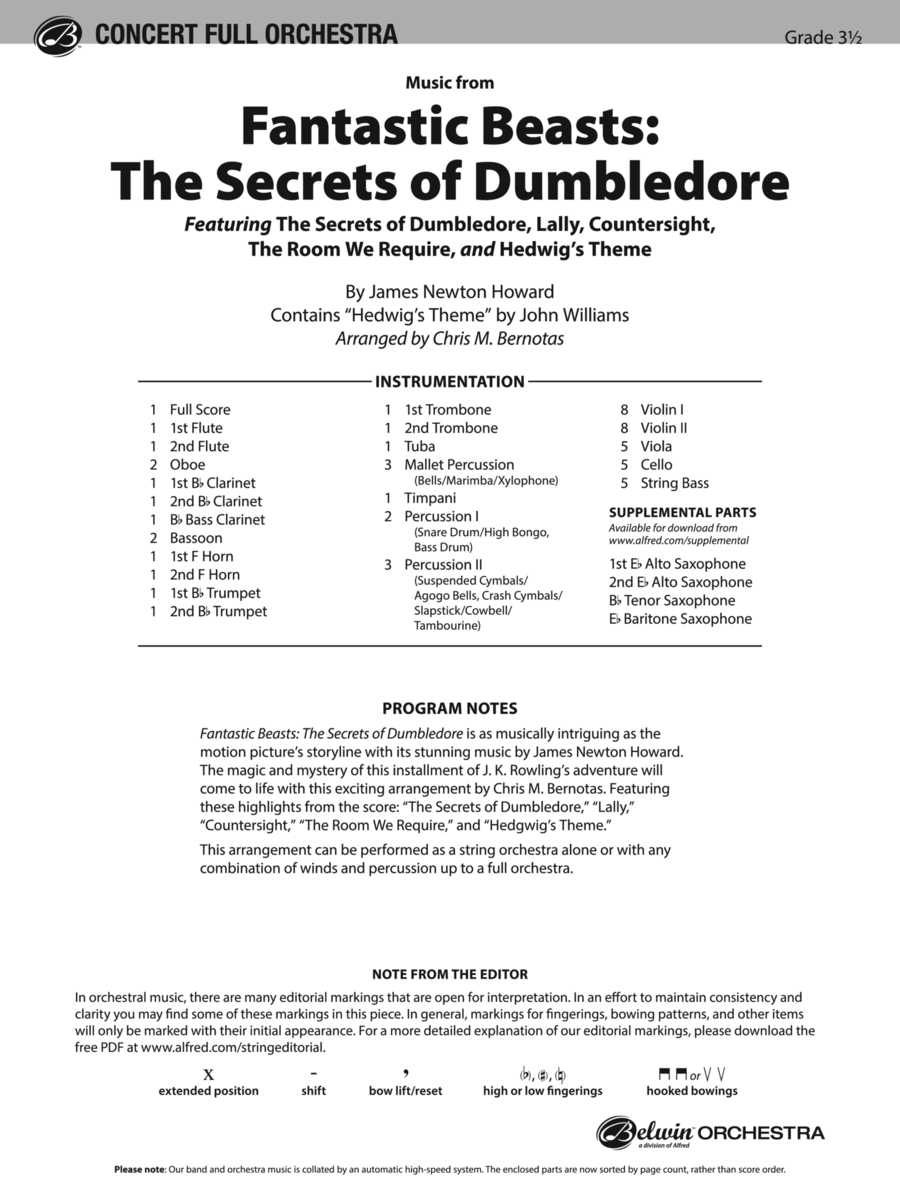 Fantastic Beasts: The Secrets of Dumbledore: Score Full Orchestra scores gallery preview page 1