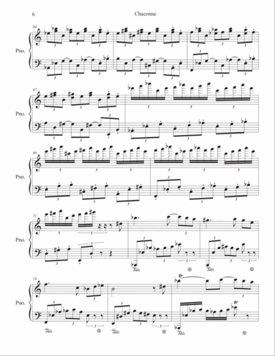 Chaconne for Piano (2017) Piano Solo scores gallery preview page 6