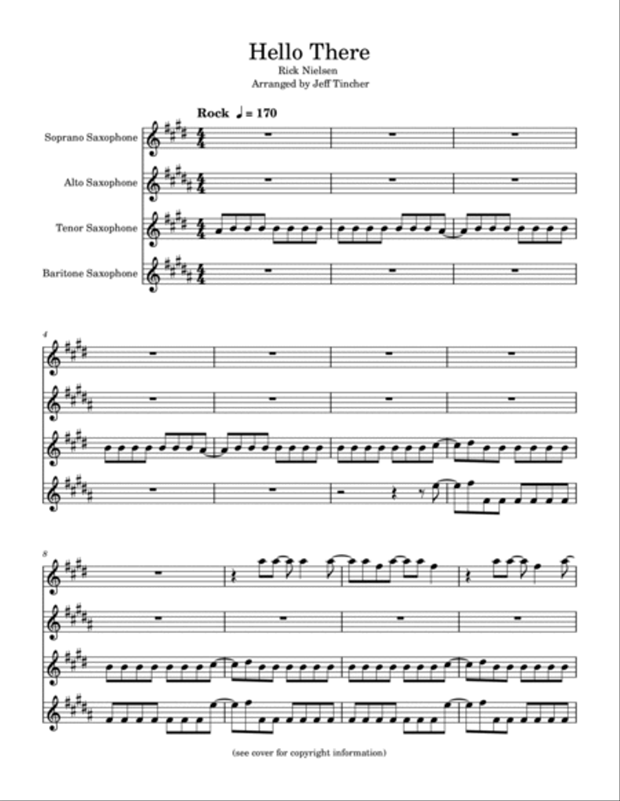 Hello There Hello There Saxophone Quartet scores gallery preview page 2
