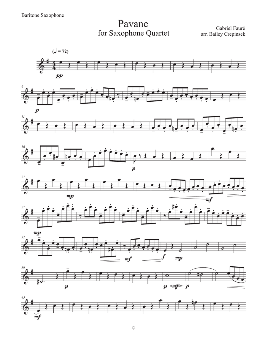 Pavane by Gabriel Faure Woodwind Quartet - Digital Sheet Music