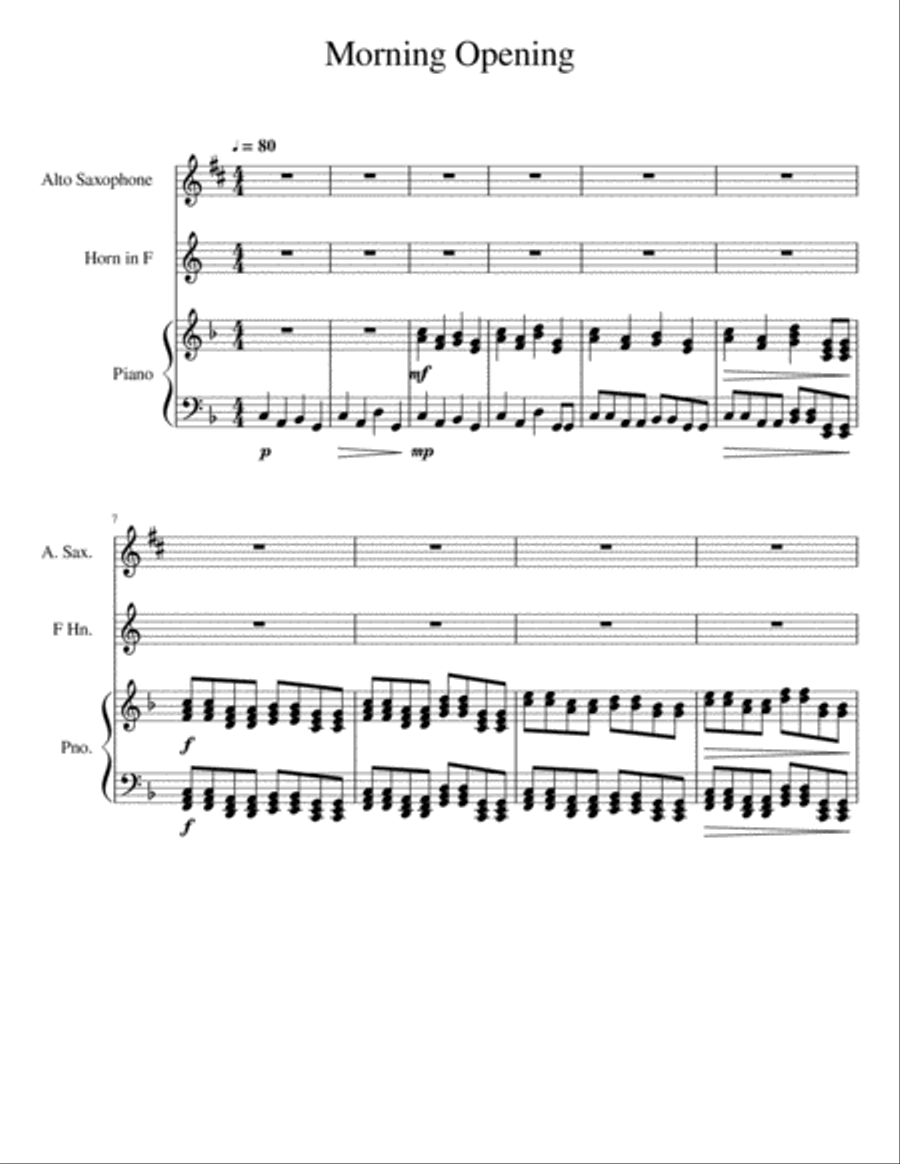 Morning Opening Morning Opening Woodwind Duet scores gallery preview page 1