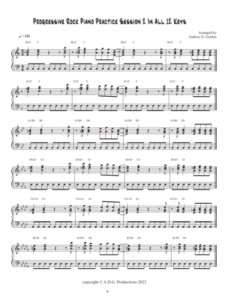 Progressive Rock Piano Practice Sessions V.1 In Al ll 12 Keys
