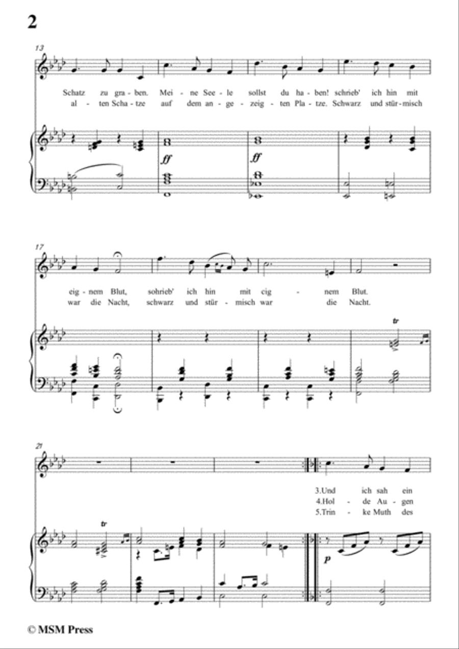 Schubert-Der Schatzgräber,in f minor,for voice and piano Voice Solo scores gallery preview page 4