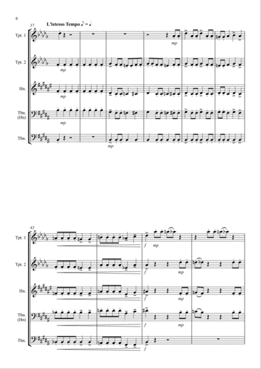 Bohemian Rhapsody Brass Quartet scores gallery preview page 6