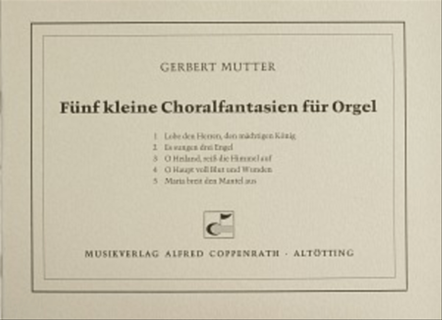 Mutter, Funf kleine Choralfantasien Collection / Songbook scores gallery preview page 1