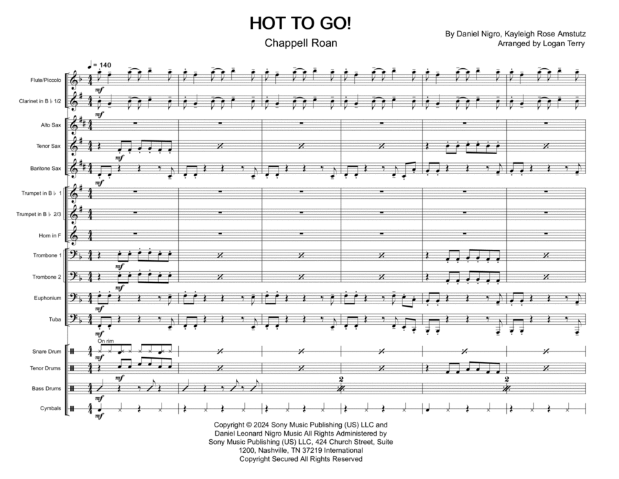 Hot To Go! Hot To Go! Marching Band scores gallery preview page 1