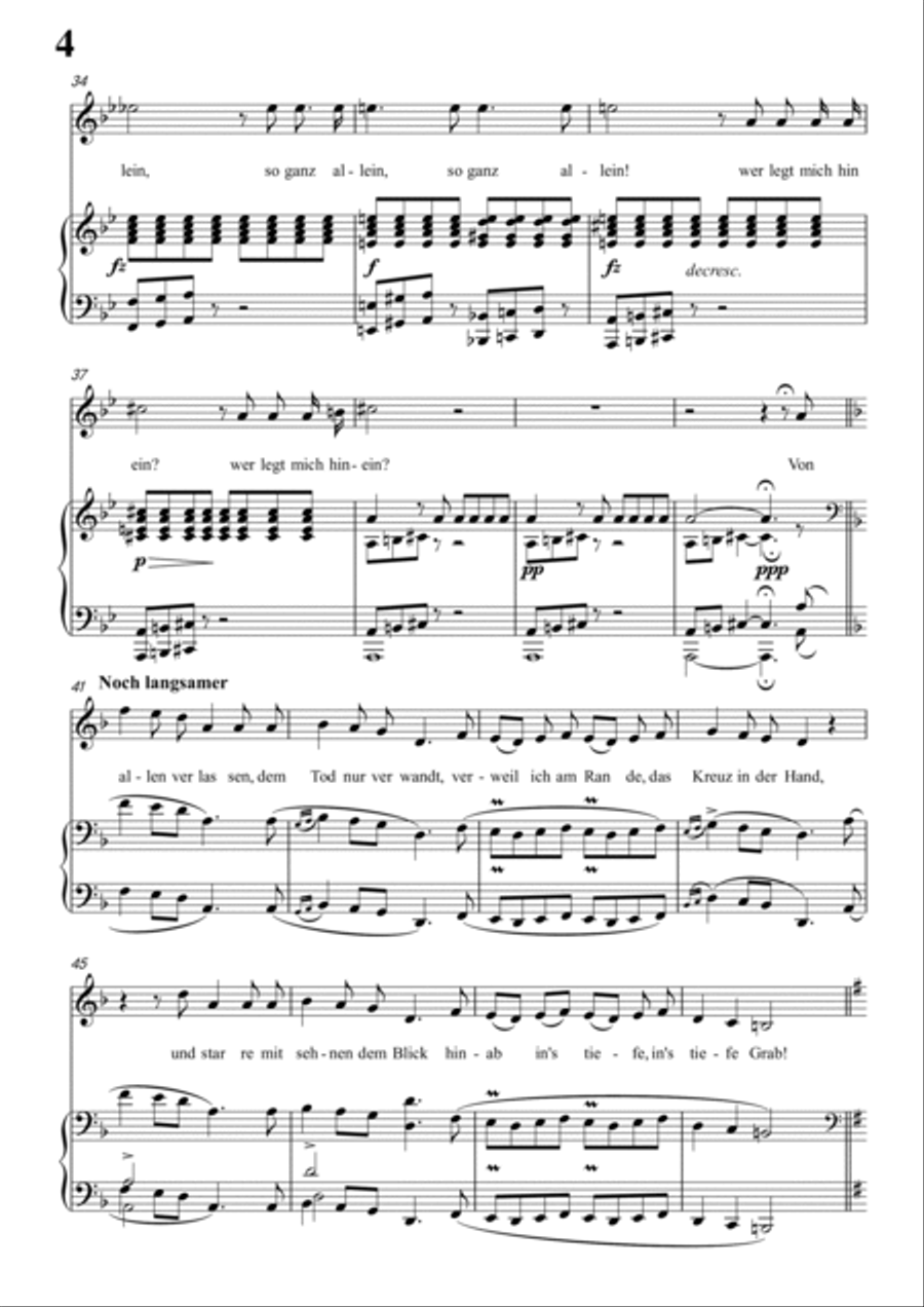Schubert-Todtengräbers Heimweh in g minor,for Vocal and Piano Voice scores gallery preview page 5