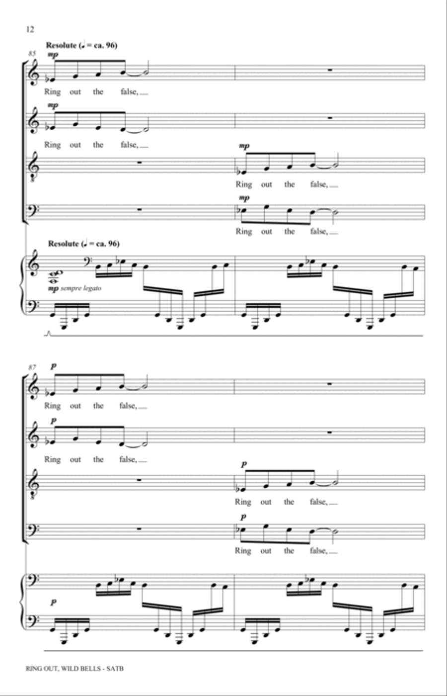Ring Out, Wild Bells Ring Out, Wild Bells 4-Part scores gallery preview page 12