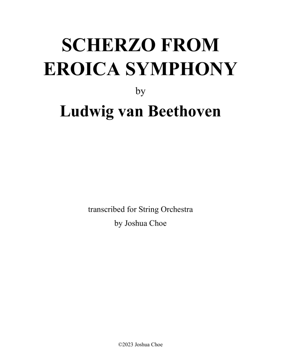 Scherzo from Eroica Symphony String Orchestra scores gallery preview page 1