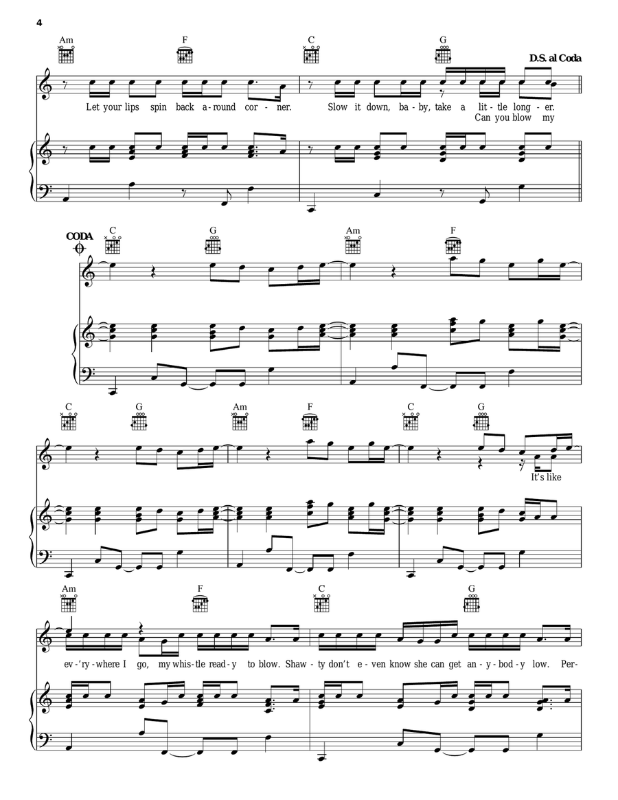 Whistle Piano, Vocal, Guitar scores gallery preview page 4