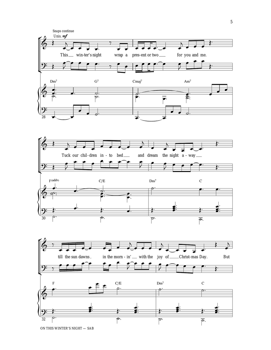 On This Winter's Night (arr. Ed Lojeski) 3-Part scores gallery preview page 5