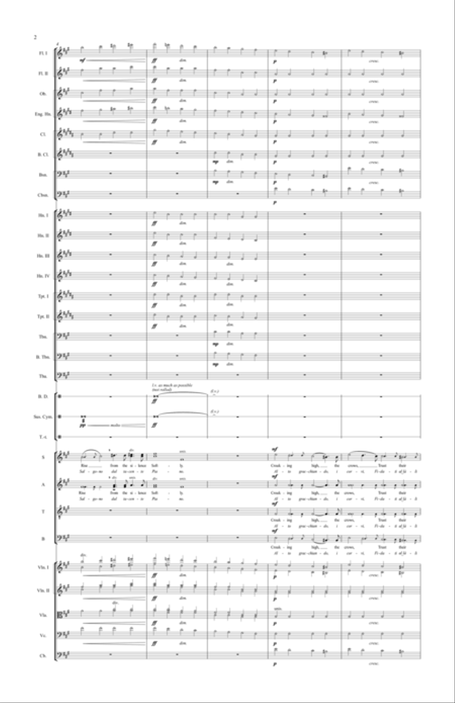 Mists (Nebbie) - Version for SATB Chorus and Orchestra 4-Part scores gallery preview page 2