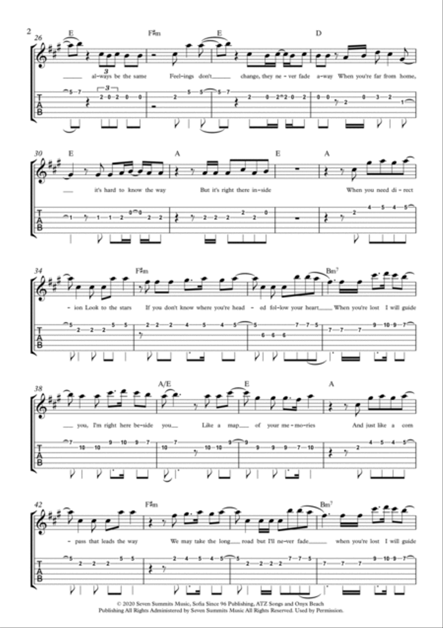 Love Is A Compass Guitar Tablature scores gallery preview page 2