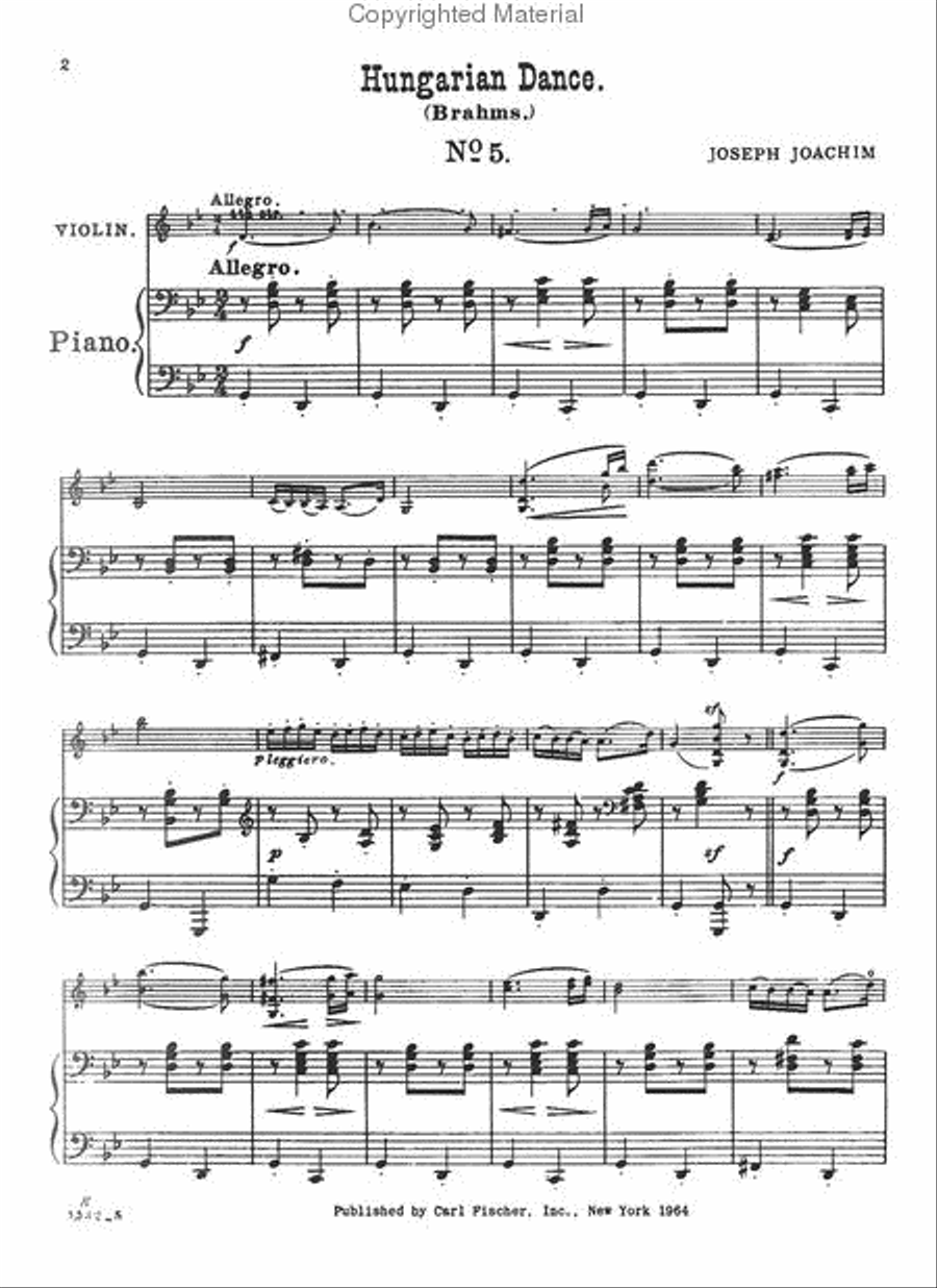 Hungarian Dance No. 5 Violin Solo scores gallery preview page 2