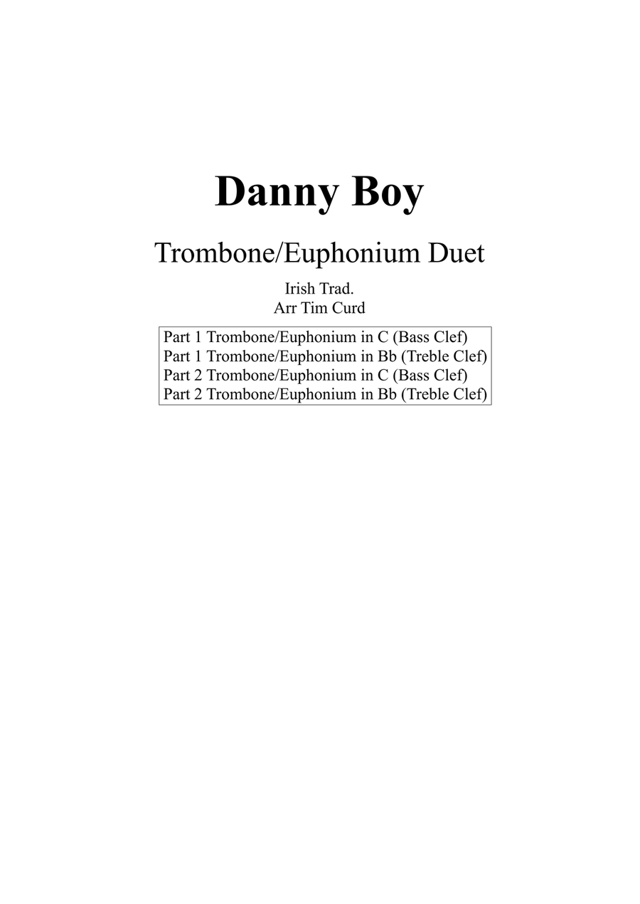 Danny Boy. Duet for Trombone Brass Duet scores gallery preview page 1