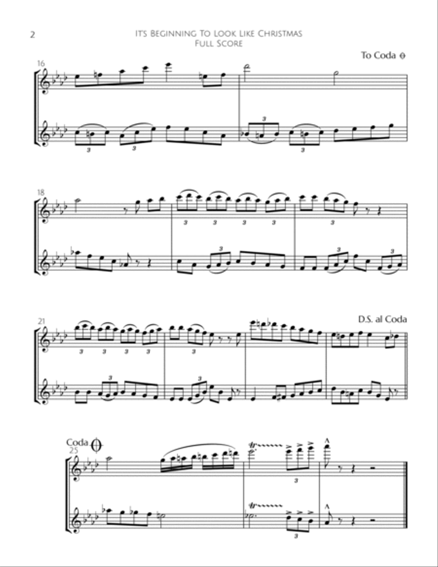 It's Beginning To Look Like Christmas Flute Duet scores gallery preview page 3
