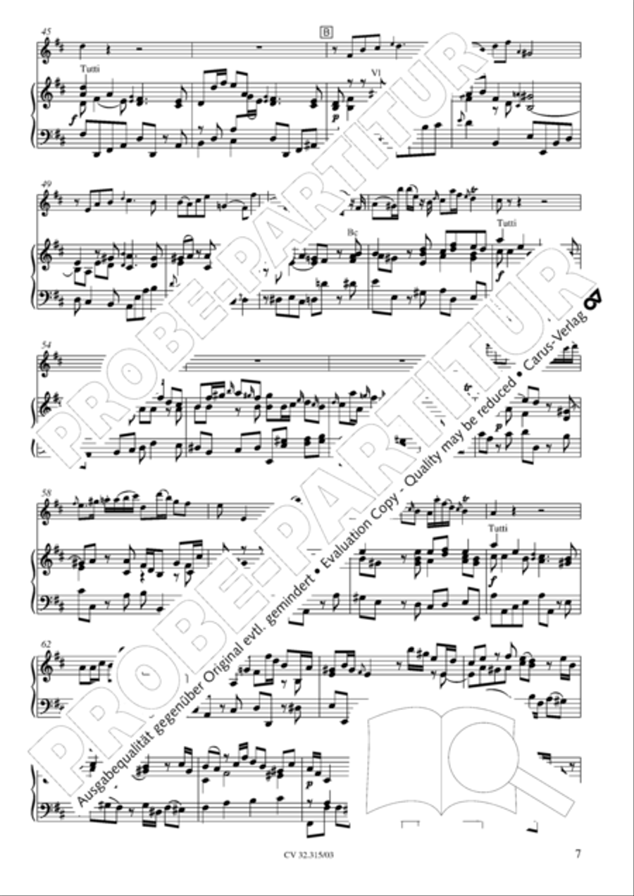 Flute concerto in D major (Flotenkonzert in D) Flute scores gallery preview page 8