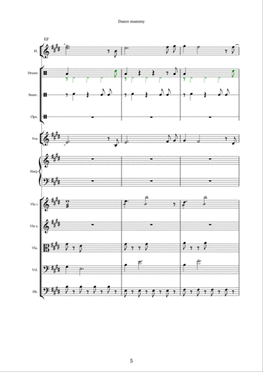Dance mammy- instrumental Small Ensemble scores gallery preview page 5