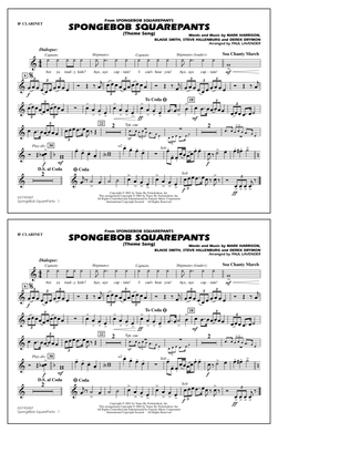 Spongebob Squarepants (Theme Song) (arr. Paul Lavender) - Bb Clarinet