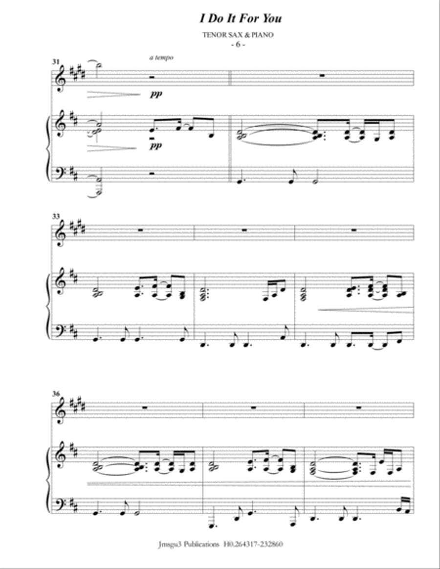 (Everything I Do) I Do It For You Tenor Saxophone scores gallery preview page 6