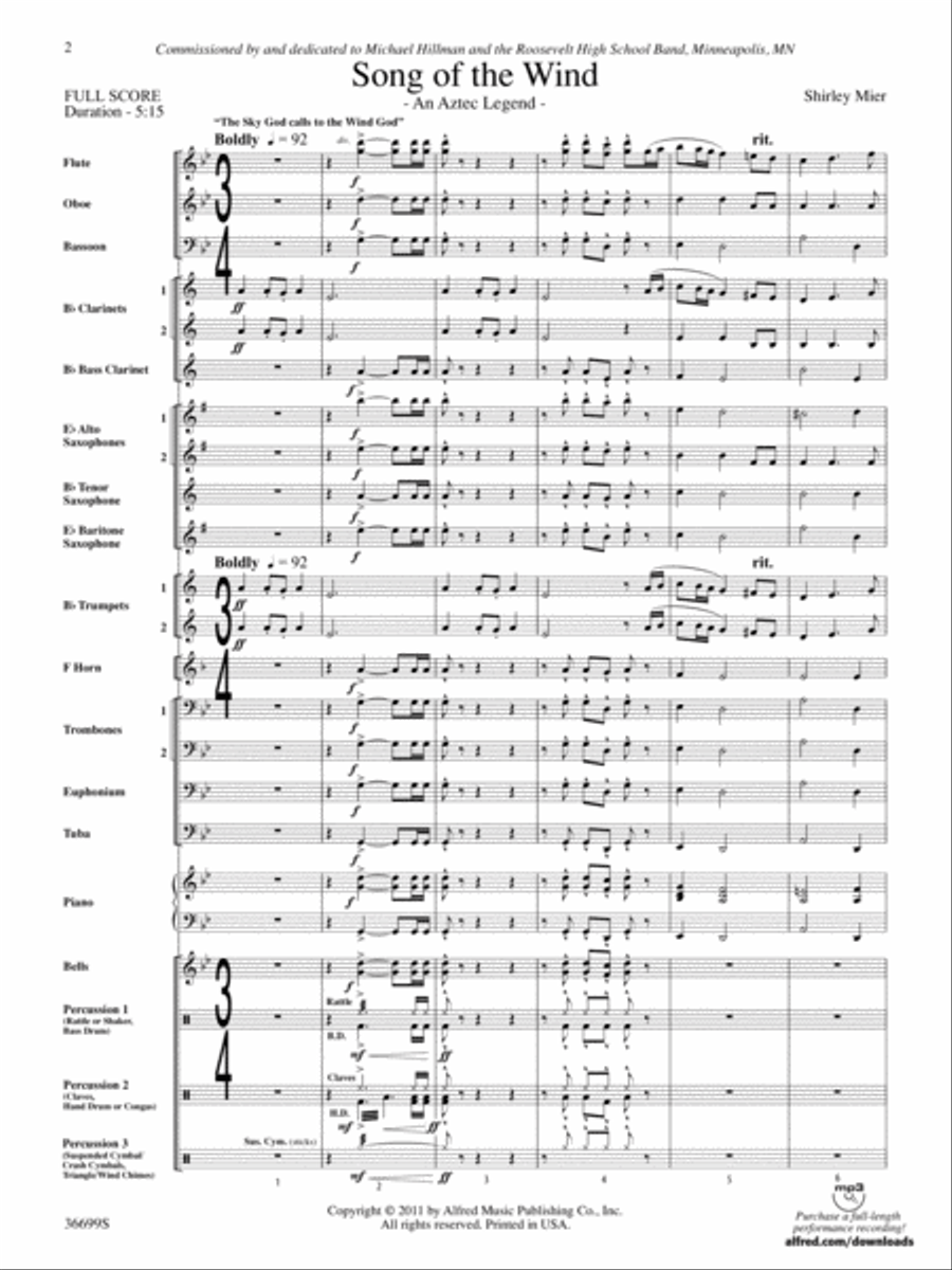 Song of the Wind: Score Concert Band scores gallery preview page 2