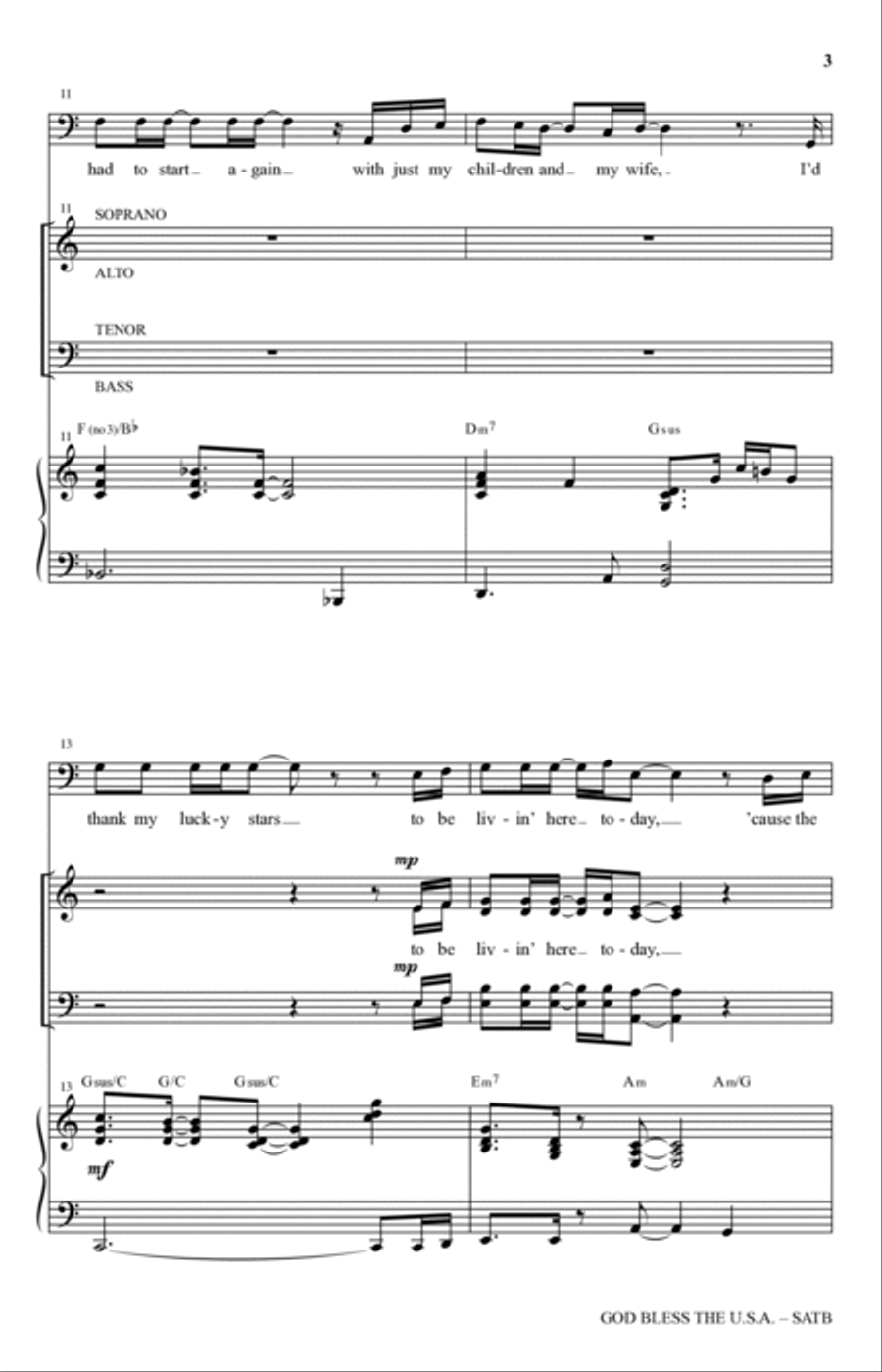 God Bless The U.S.A. (arr. David Schmidt) 4-Part scores gallery preview page 2