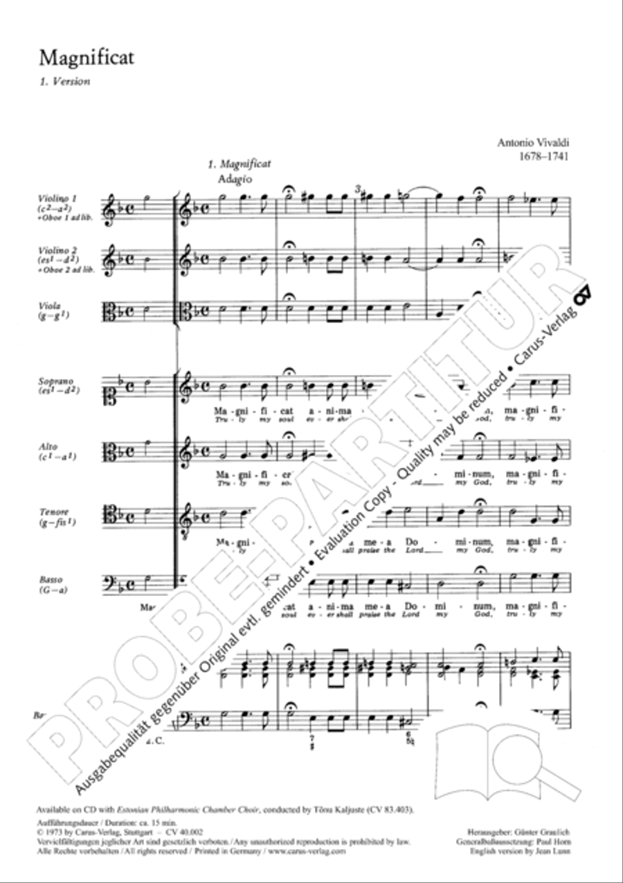 Magnificat Magnificat SA scores gallery preview page 6