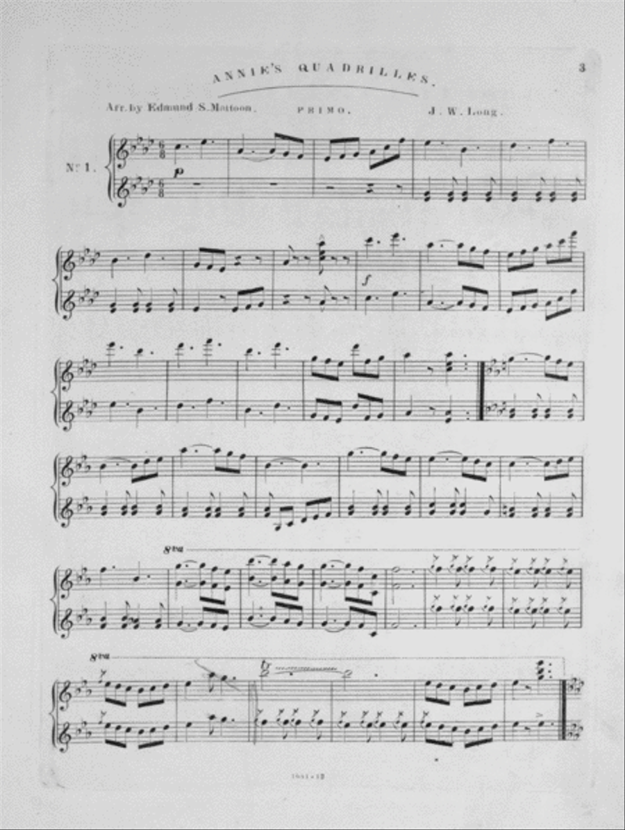 La Sonne. Annie's Quadrilles Piano Duet scores gallery preview page 3