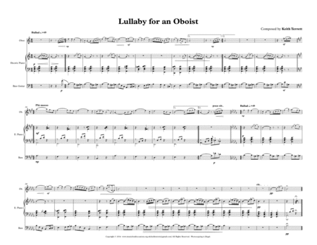 Lullaby for solo Oboe, Piano & Double Bass image number null