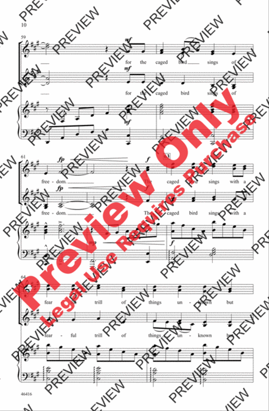 Caged Bird Women's Choir scores gallery preview page 9