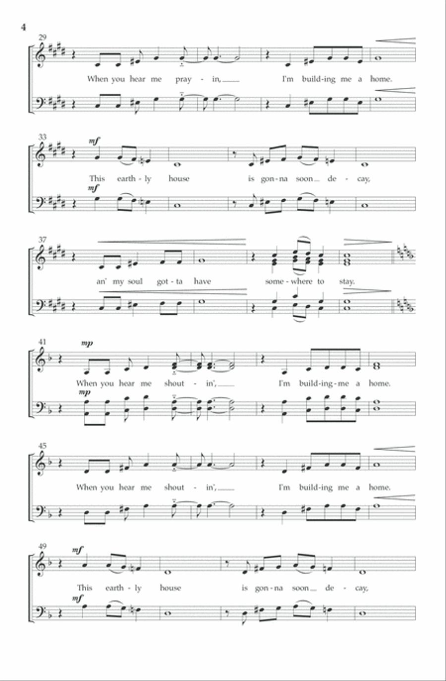 I'm Building Me a Home 4-Part scores gallery preview page 5