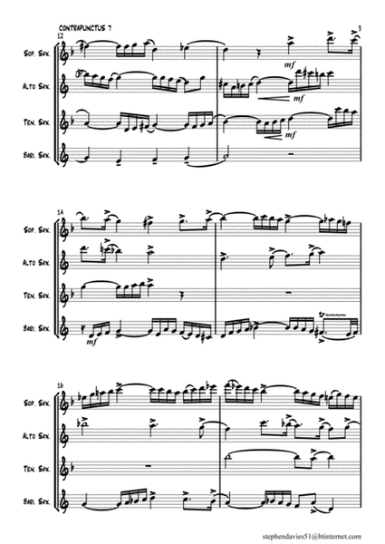 'Contrapunctus 7' By J.S.Bach BWV 1080 from 'The Art of the Fugue' for Saxophone Quartet. image number null