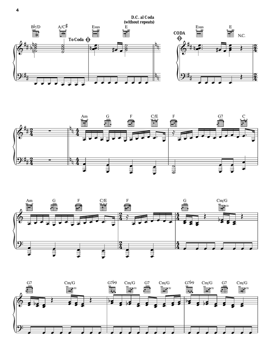 Gloria Piano, Vocal, Guitar scores gallery preview page 4