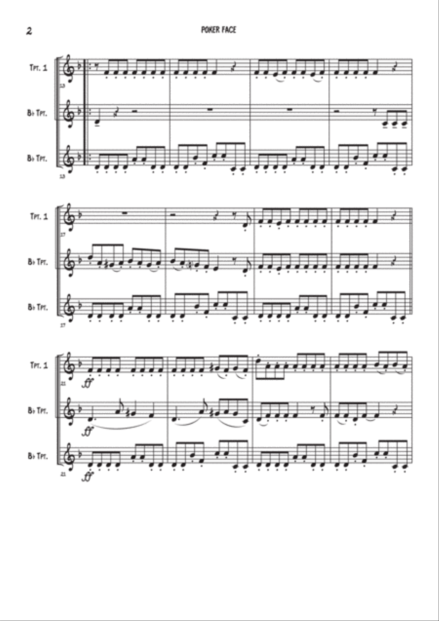 Poker Face Poker Face Brass Ensemble scores gallery preview page 2
