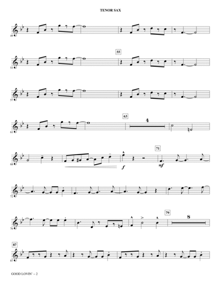Good Lovin' (arr. Kirby Shaw) - Bb Tenor Saxophone