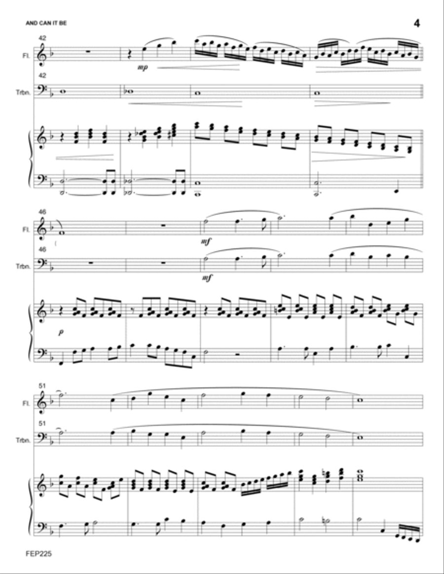AND CAN IT BE - FLUTE and TROMBONE (or Baritone TC) with Piano Accompaniment Flute scores gallery preview page 4