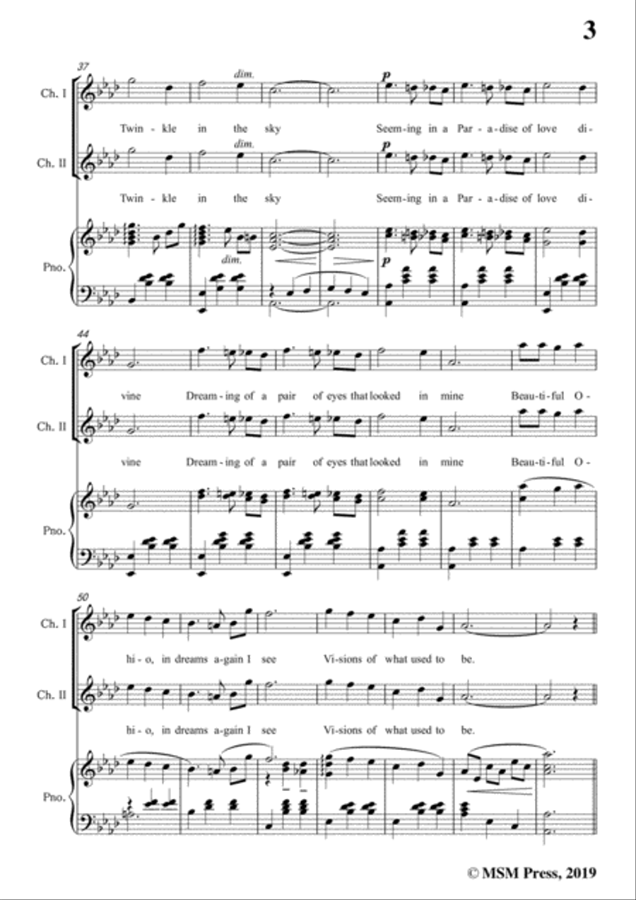 Mary Earl-Beautiful Ohio,in A flat Major,for Voice and Piano Voice Solo scores gallery preview page 5
