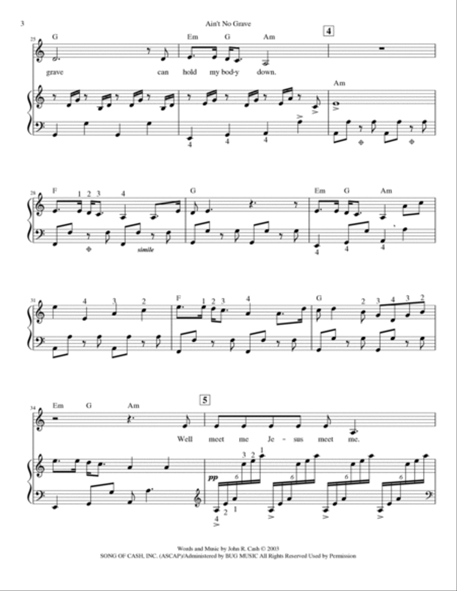 Ain't No Grave Celtic Harp scores gallery preview page 4