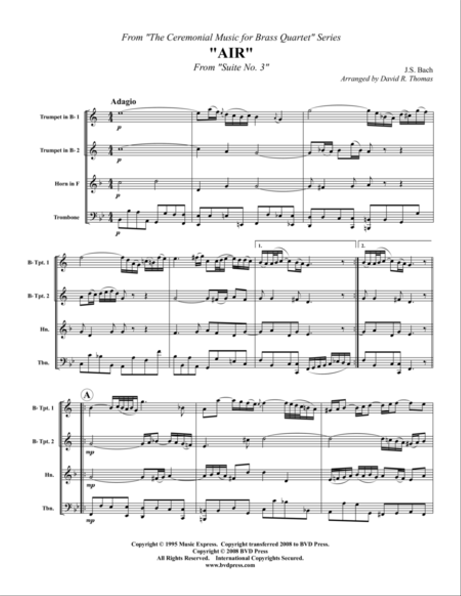 Ceremonial Music for Brass Quartet Brass Quartet scores gallery preview page 1