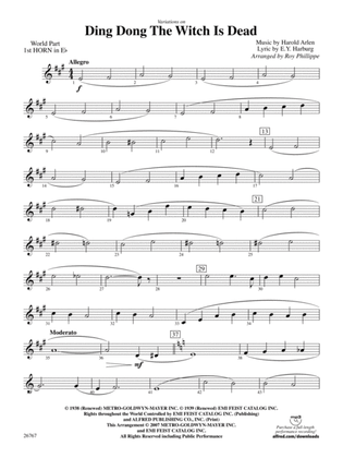 Variations on Ding Dong the Witch Is Dead (fromThe Wizard of Oz): (wp) 1st Horn in E-flat