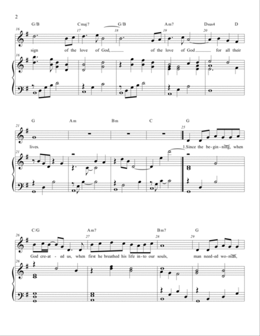 Sacrament of Love G Piano, Vocal, Guitar scores gallery preview page 2