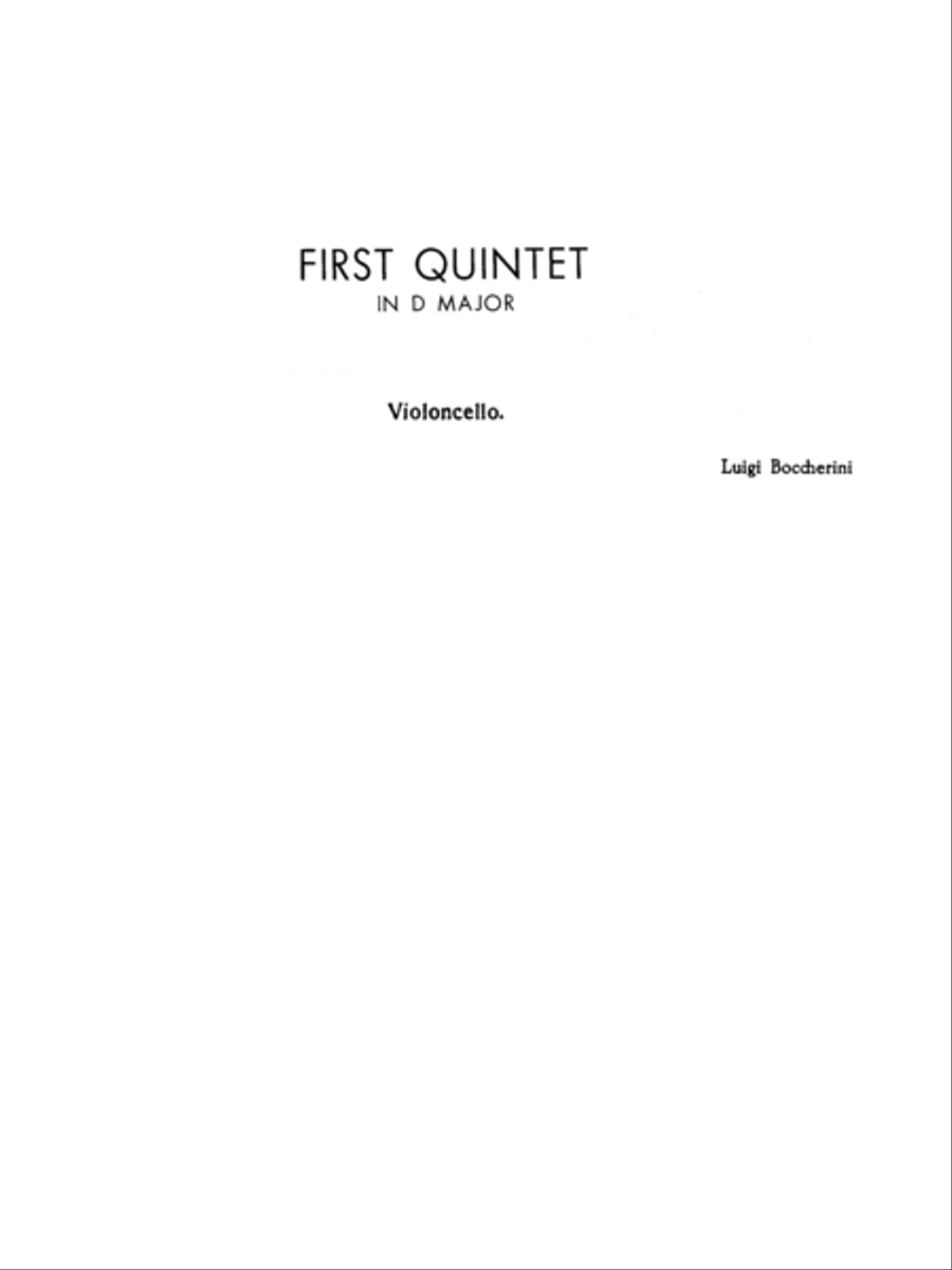 Boccherini: First Quintet in D Major, for Two Violins, Viola, Cello and Guitar Viola scores gallery preview page 1