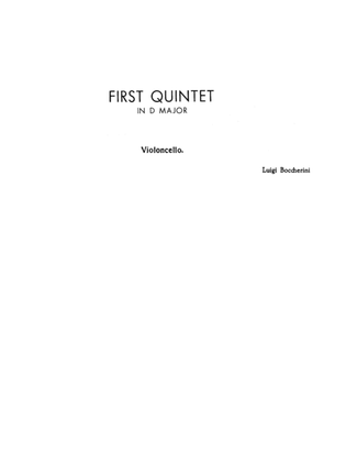 Book cover for Boccherini: First Quintet in D Major, for Two Violins, Viola, Cello and Guitar