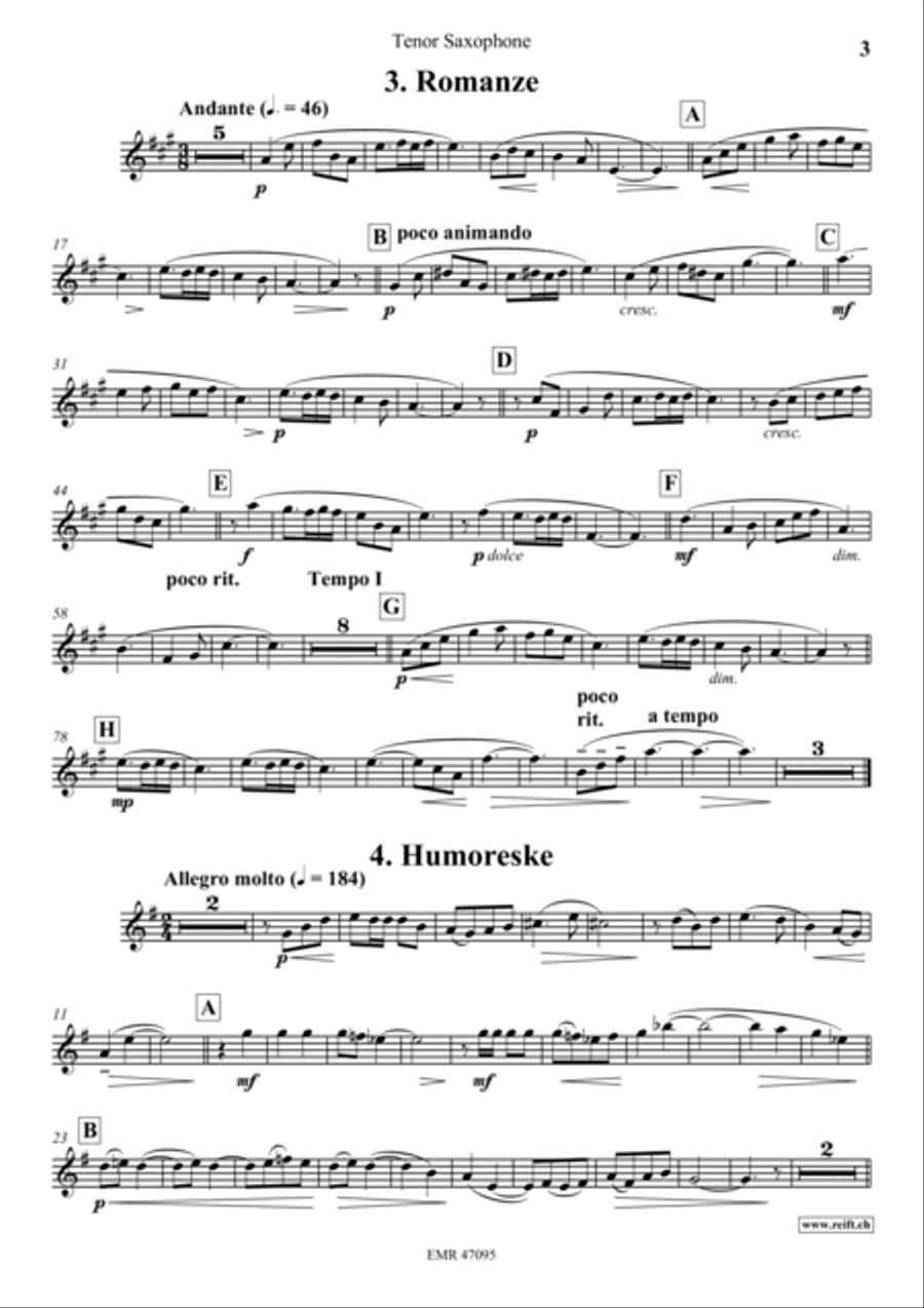 4 Humoresken Tenor Saxophone scores gallery preview page 4