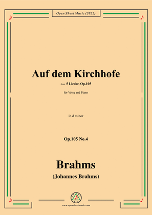 Brahms-Auf dem Kirchhofe,Op.105 No.4 in d minor,for Voice and Piano