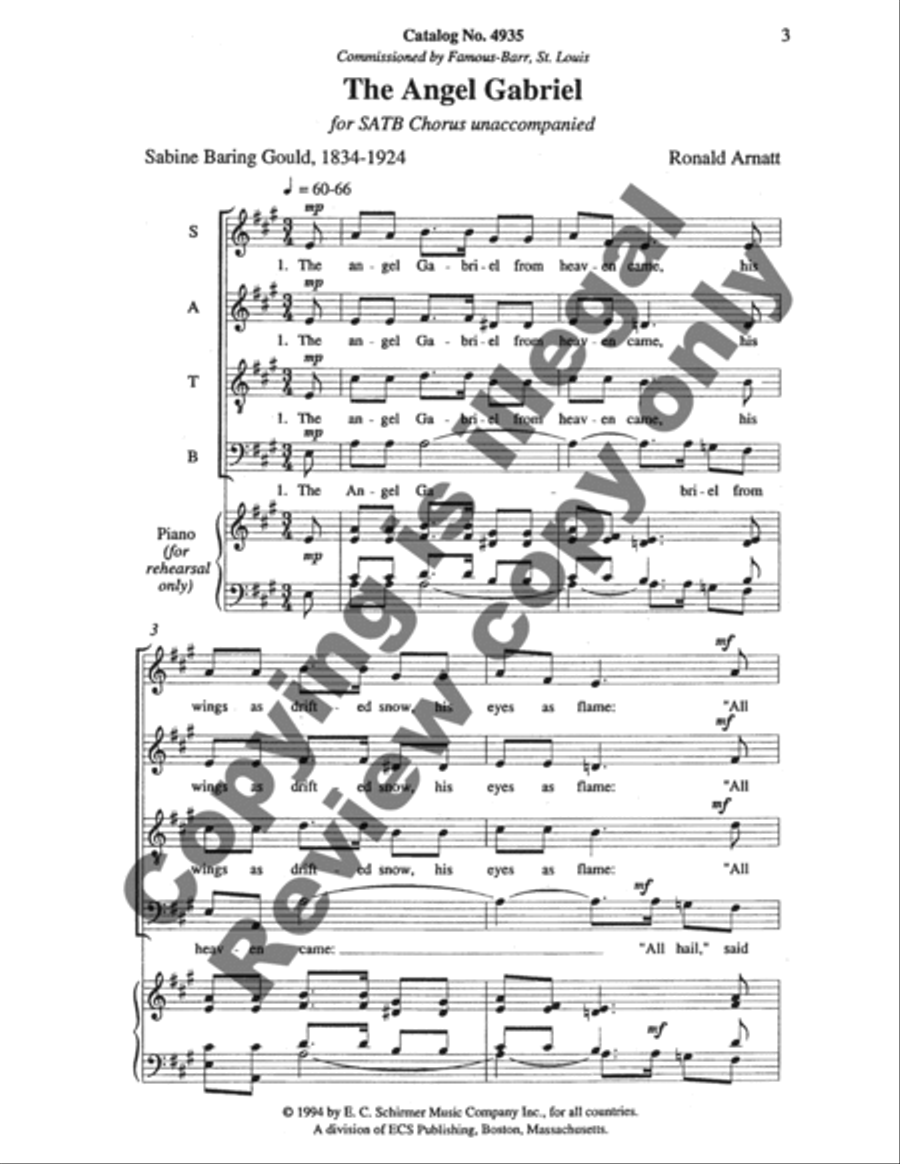 The Angel Gabriel 4-Part scores gallery preview page 3