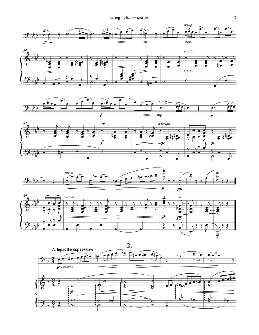 Album Leaves, Opus 28 for Euphonium and Piano Euphonium scores gallery preview page 3