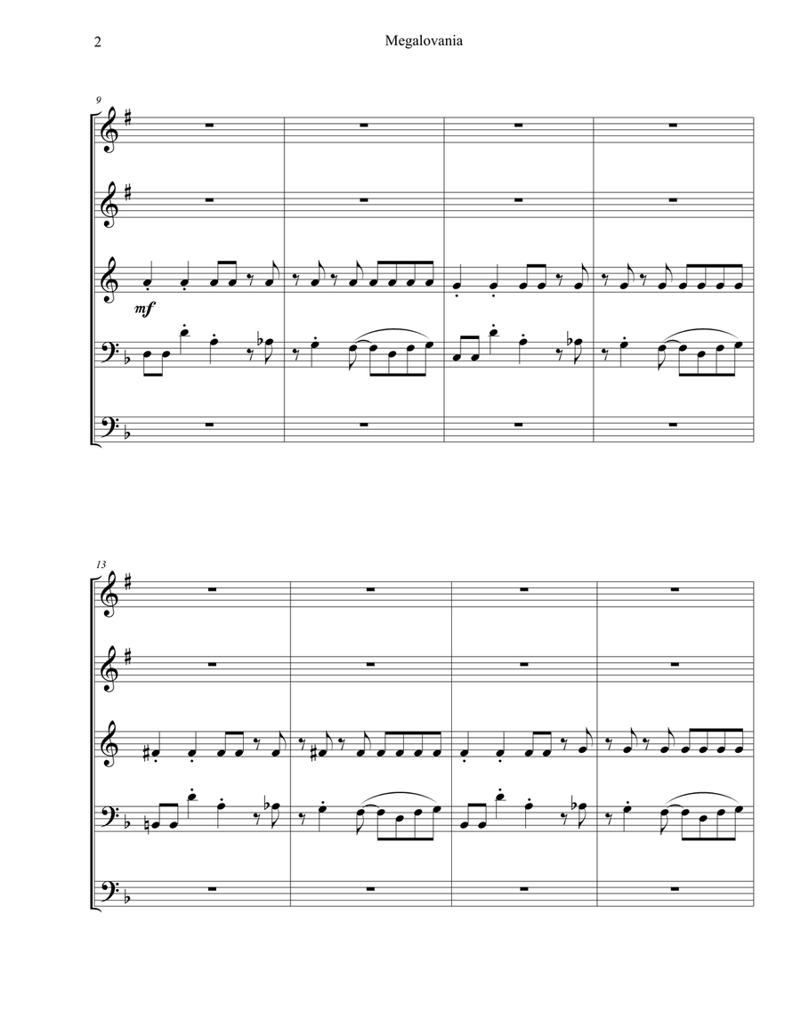 MEGALOVANIA (from Undertale) Brass Ensemble scores gallery preview page 3